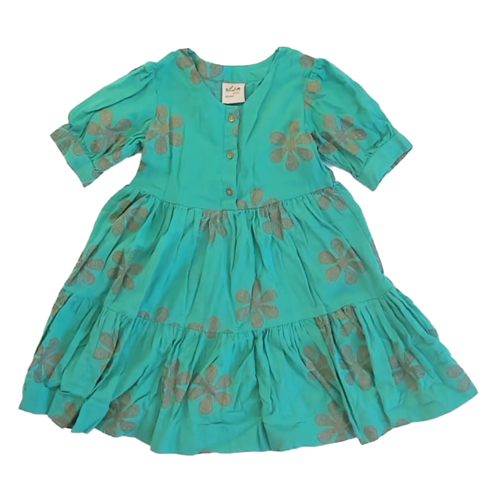 Utsa Girls Green Floral Dress size: 3T